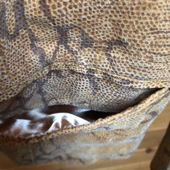 Terry Lewis Luxury Leather Jacket Snake Skin Embossed Tan Brown Size S EUC - Picture 13 of 15